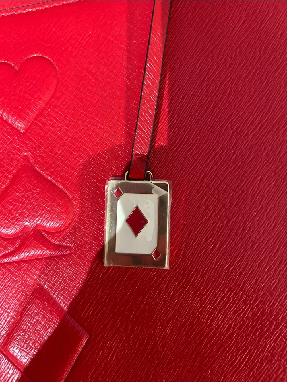 NWT-Estee Lauder Red Embossed Card-Poker Card Inspired Motif Tote/Cosmetics Bag